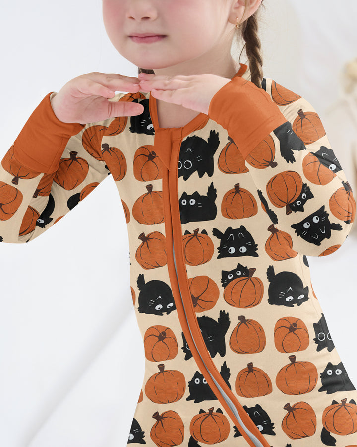 Black Cat Pumpkins Bamboo Convertible Zippy