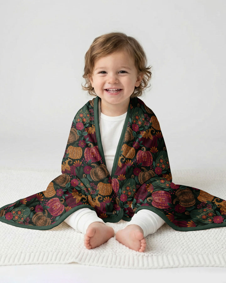 Velvet Pumpkins Bamboo Blanket