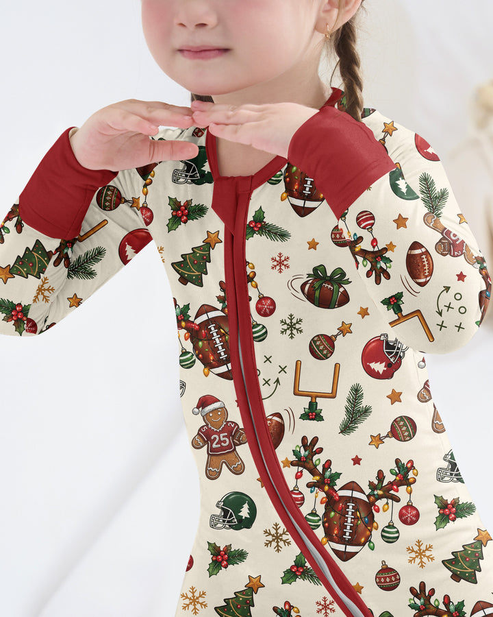 Football Christmas Merry Kickmas Bamboo Convertible Zippy