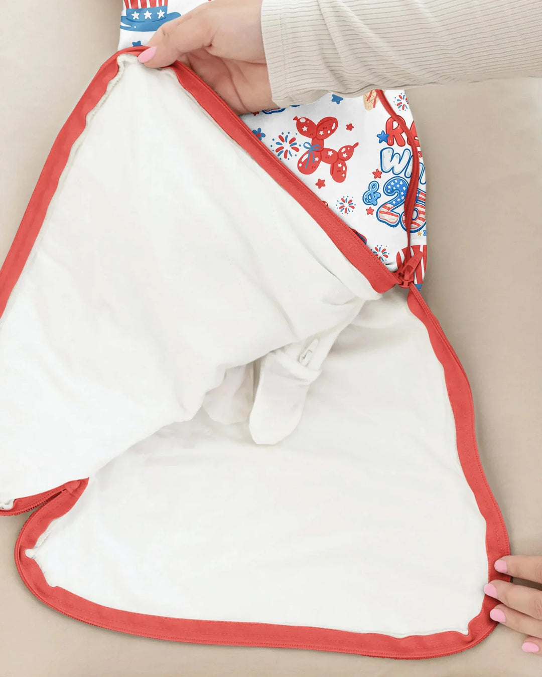 Red White & 250 Bamboo Sleep Bag