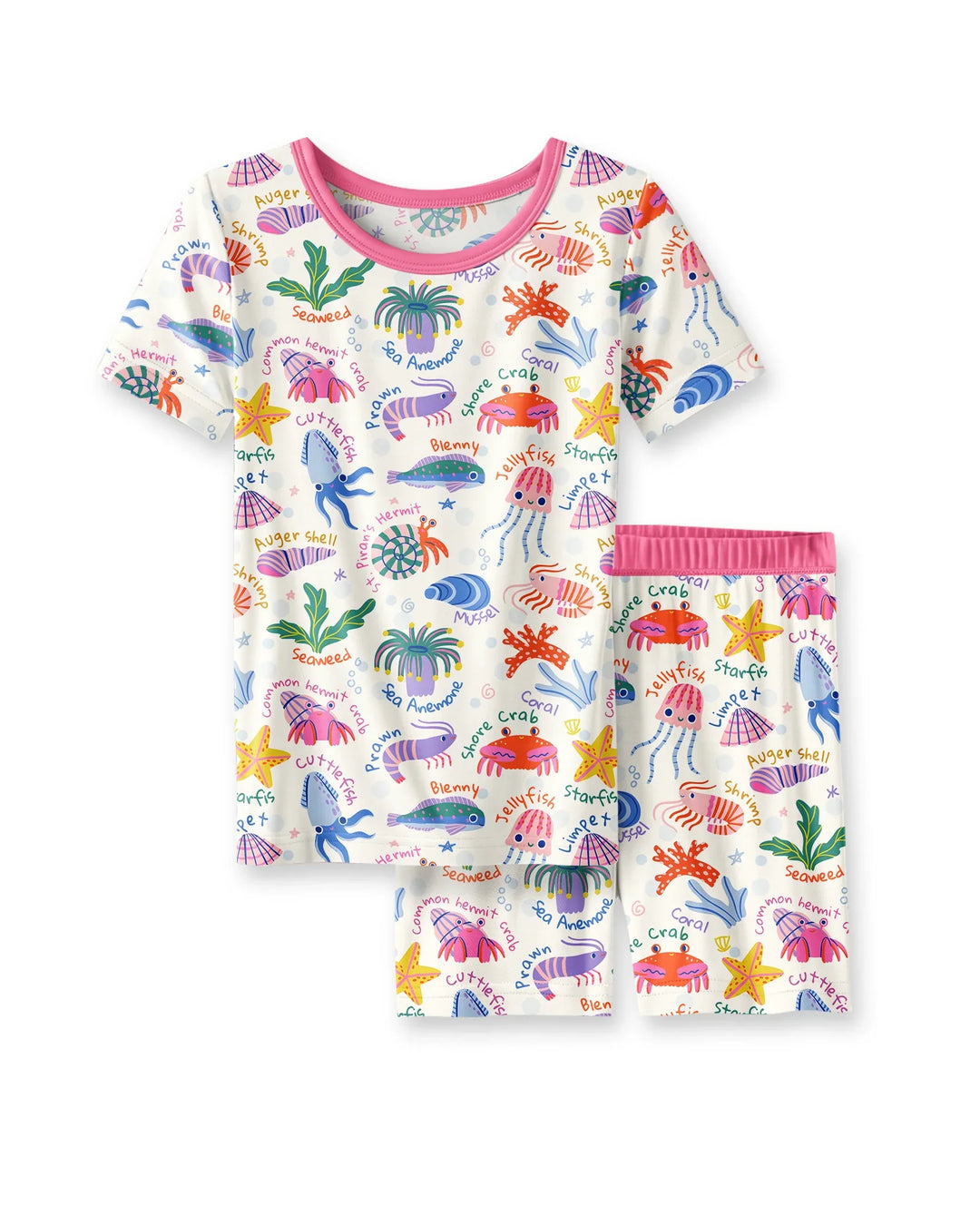 Tide Pool Pals Bamboo Two Piece Short Sleeve Shorts Pajama Set
