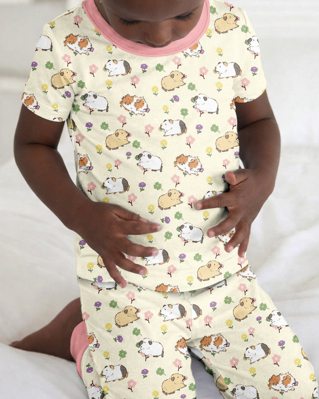 Guinea Pig Garden Bamboo Two Piece Short Sleeve Pajama Set