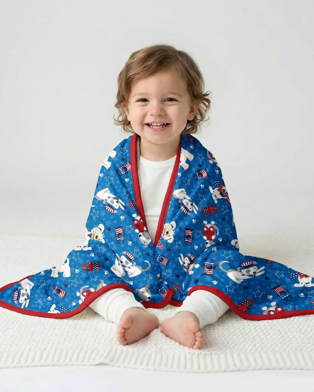 Red, White & Woof Family Matching Bamboo Blanket