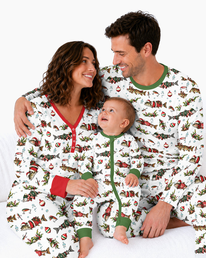 Christmas Trout Fishing Bamboo Women Pajama Set