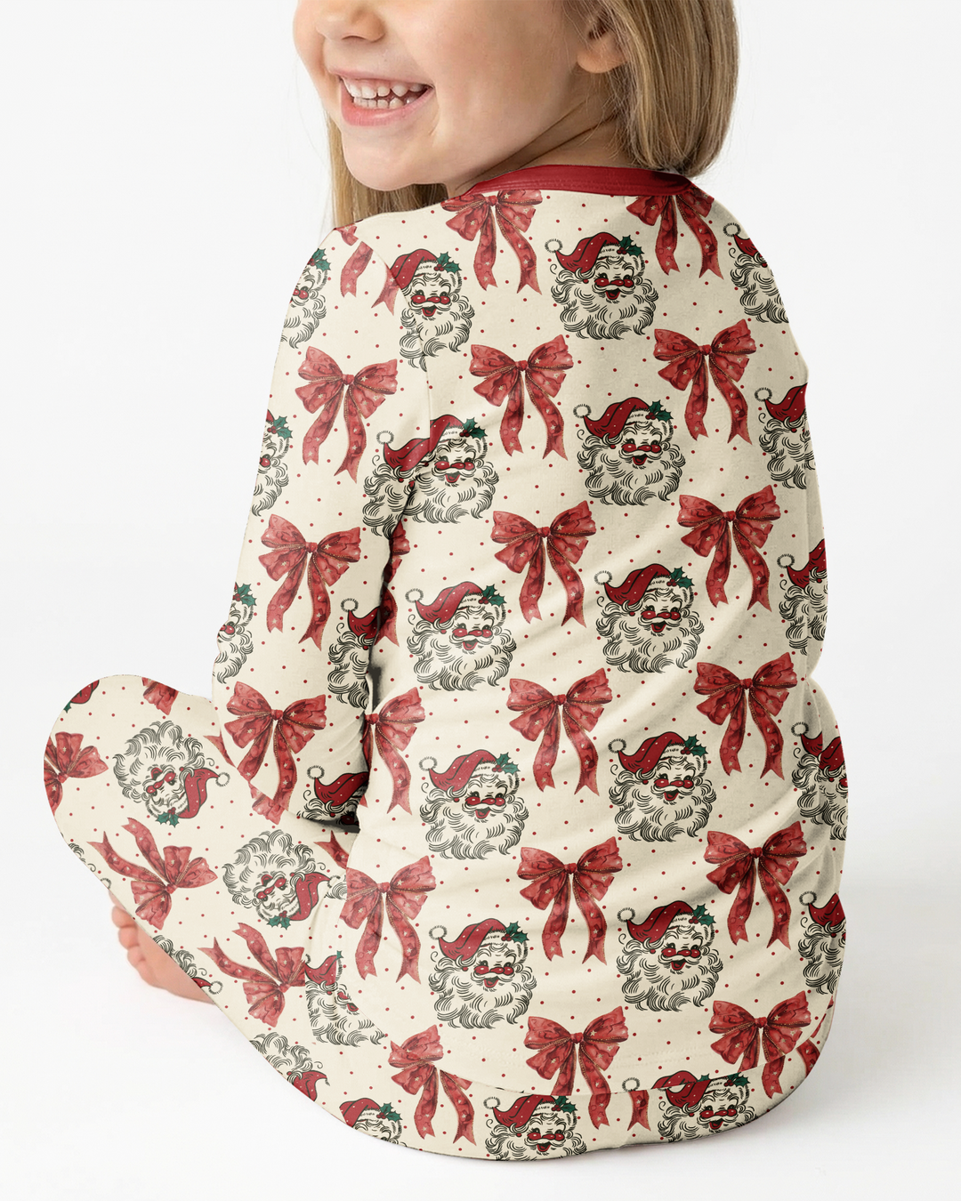 Retro Christmas Jingle Bell Rock Bamboo Two Piece Long Sleeve Pajama Set