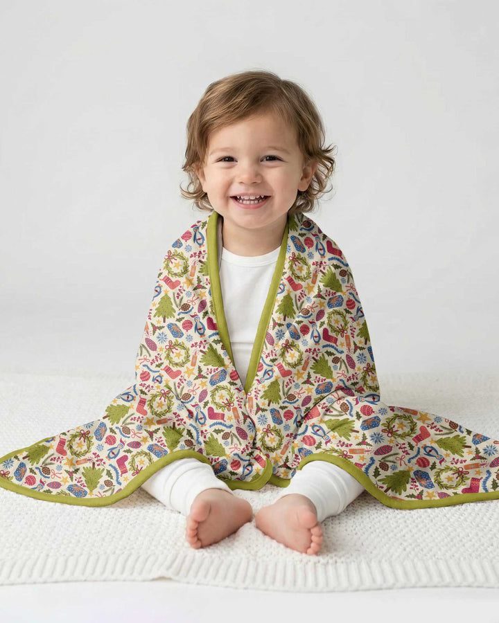 All Over Christmas Fun Bamboo Blanket