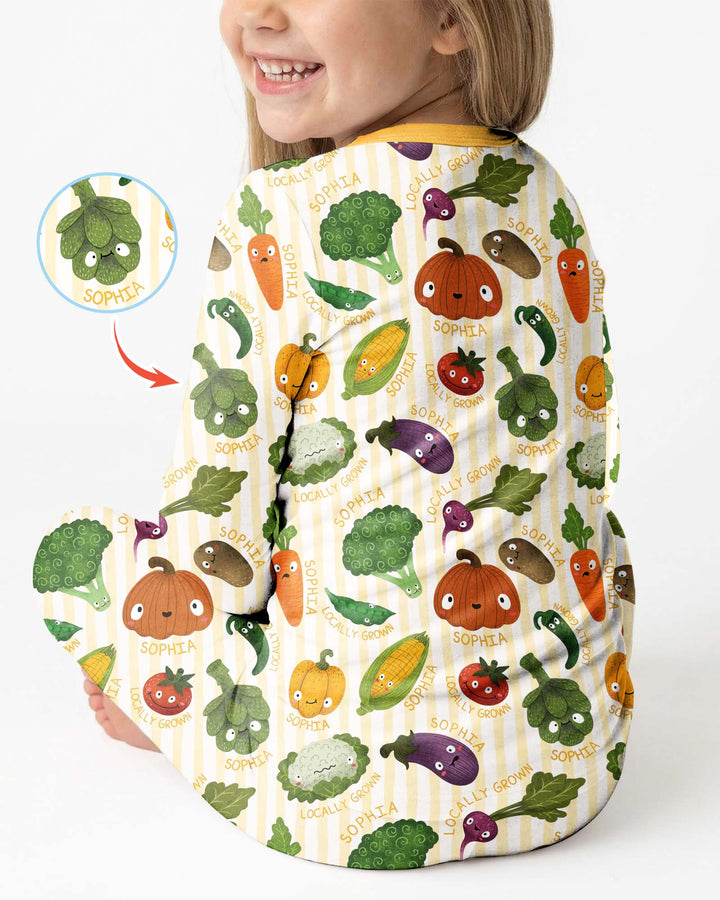 Locally Grown Baby Custom Name Bamboo Two Piece Long Sleeve Pajama Set