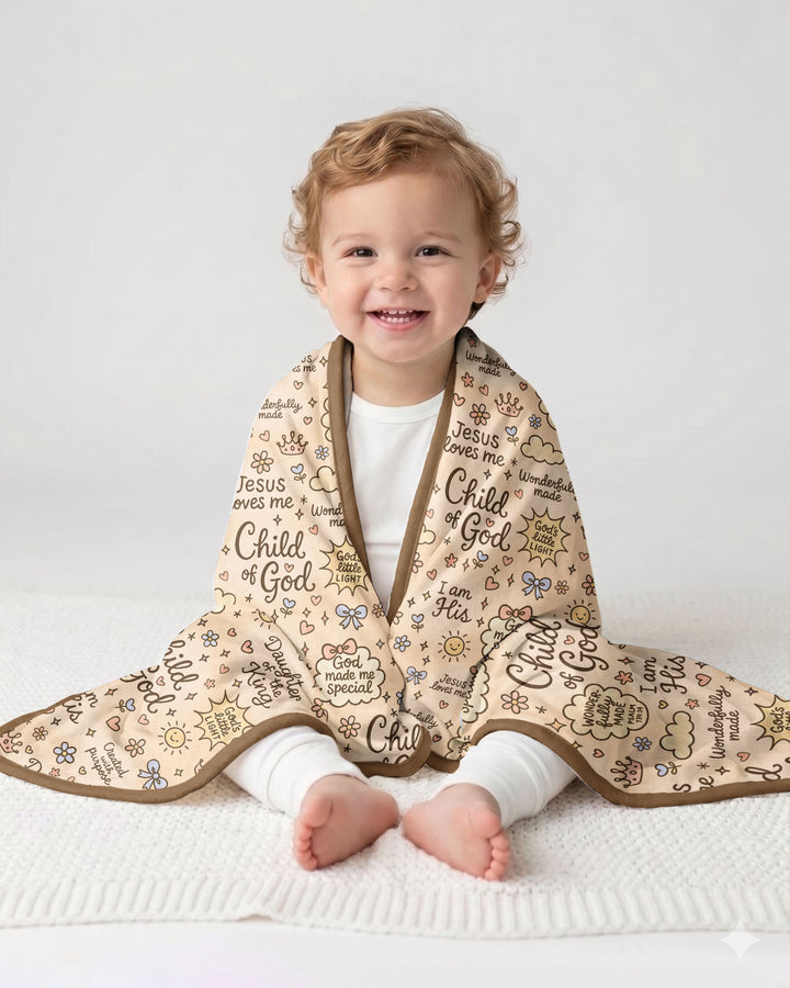 Child Of God Jesus Loves Me Bamboo Blanket