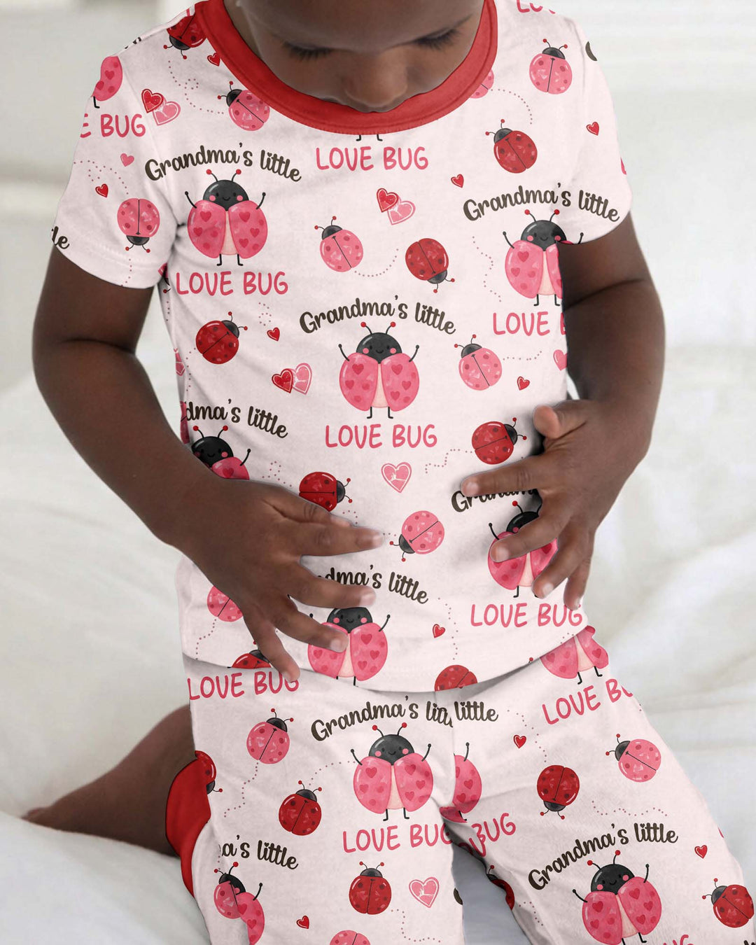 Grandma's Little Love Bug Bamboo Two Piece Short Sleeve Pajama Set