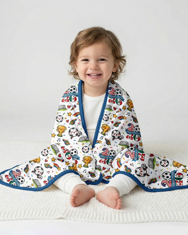 Soccer Fever 2026 Family Matching Bamboo Blanket