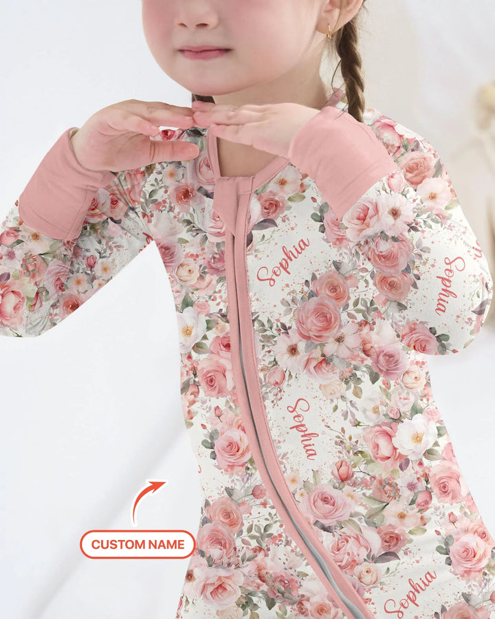 Bambú Convertible Zippy con Flores de Mes de Nacimiento y Nombre Personalizado