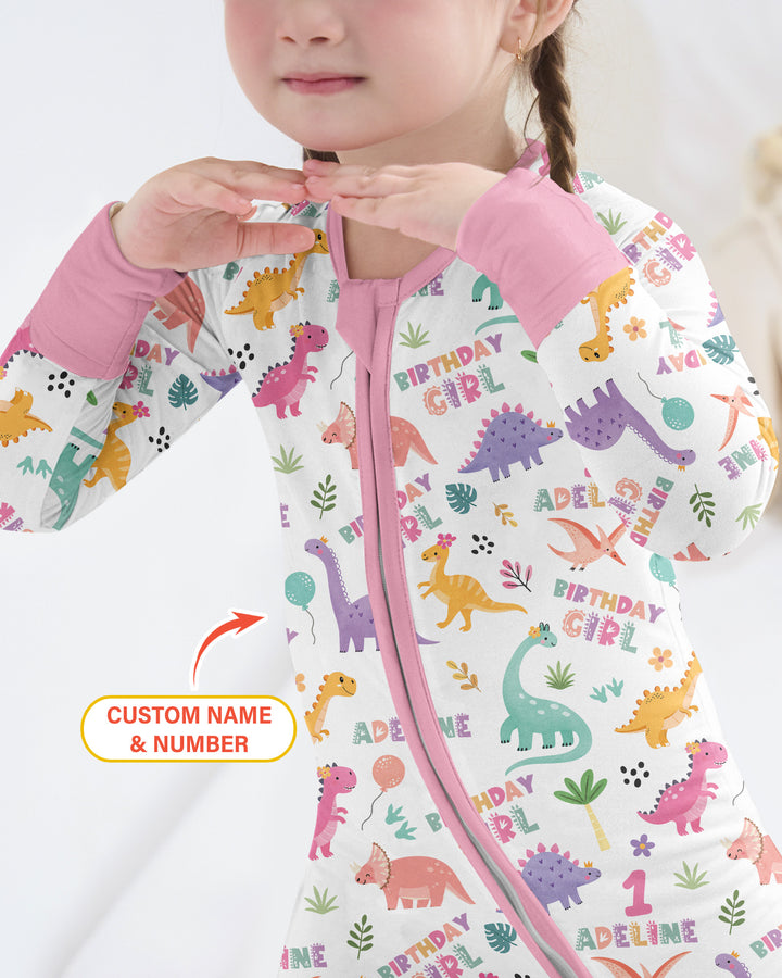 Personalized Dinosaur Birthday Bamboo Convertible Zippy