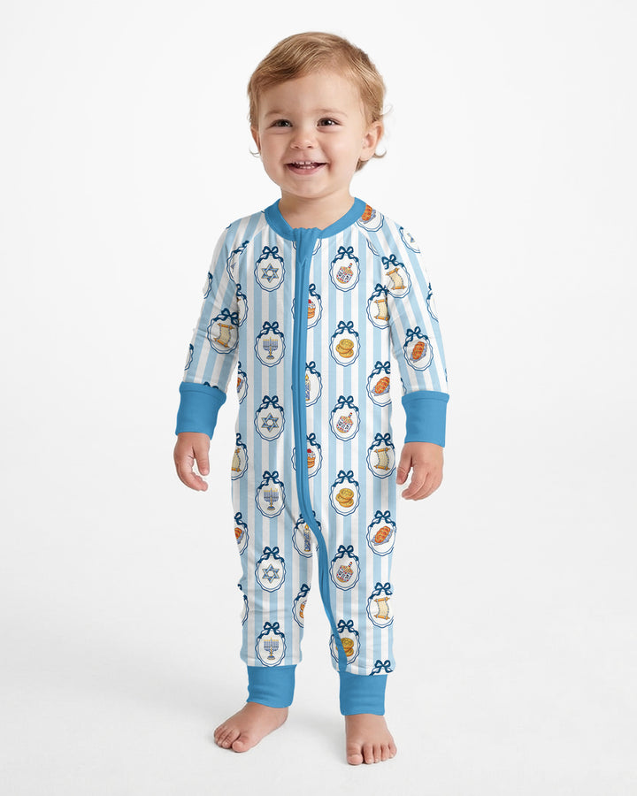 Blue White Jewish Holiday Bamboo Convertible Zippy