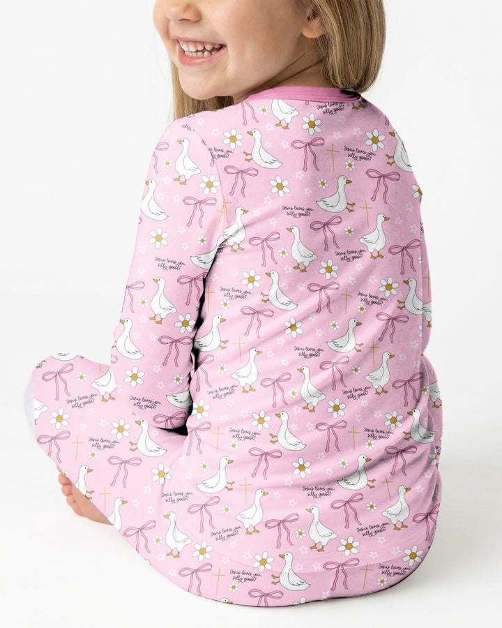 Conjunto de pijama de dos piezas de bambú de manga larga