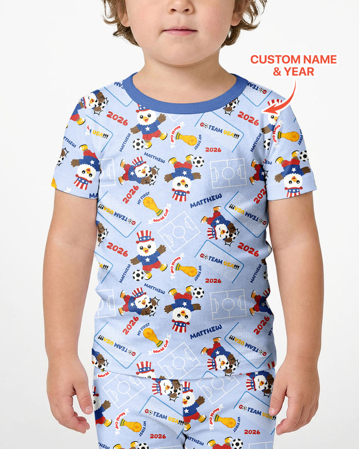 Pijama de bambú de dos piezas de manga corta con pantalón corto, plantilla personalizada