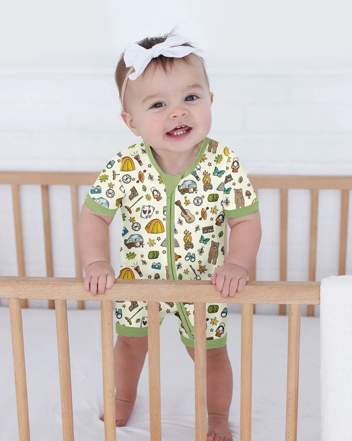 Love Camping Matching Family Bamboo Shorty Zippy