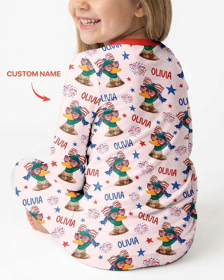 Zweiteiliges Langarm-Pyjama-Set mit Sommerfrüchten