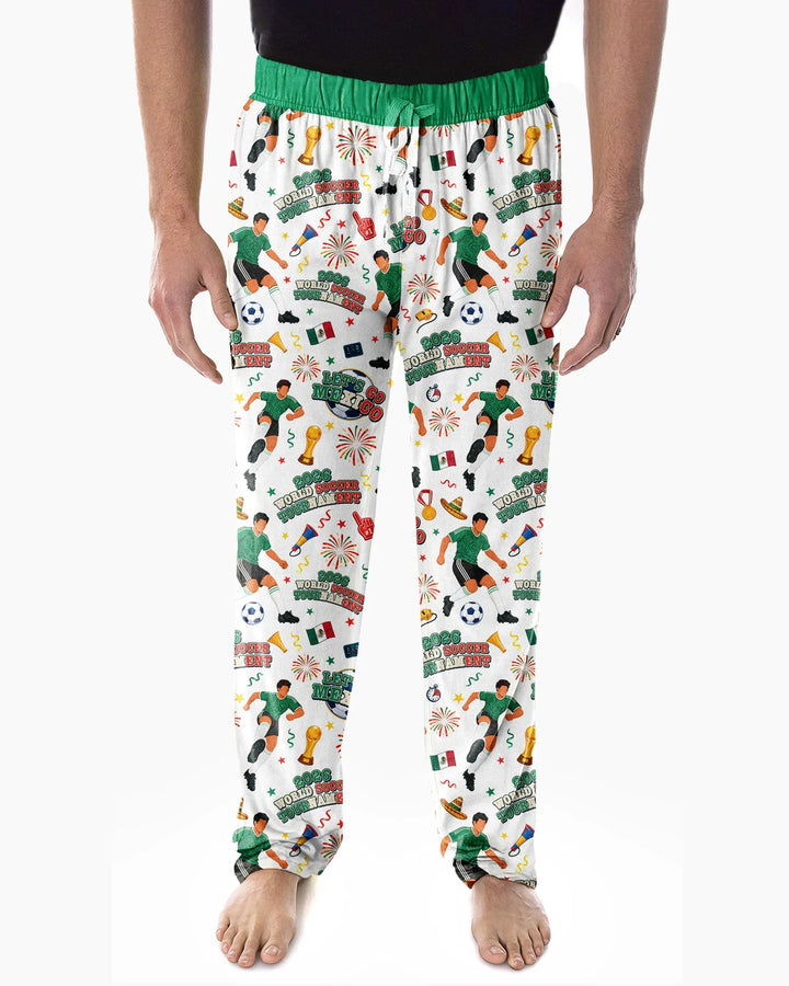 World Soccer Tournament Let's Go Mexico Family Matching Bamboo Men's Pajama Set