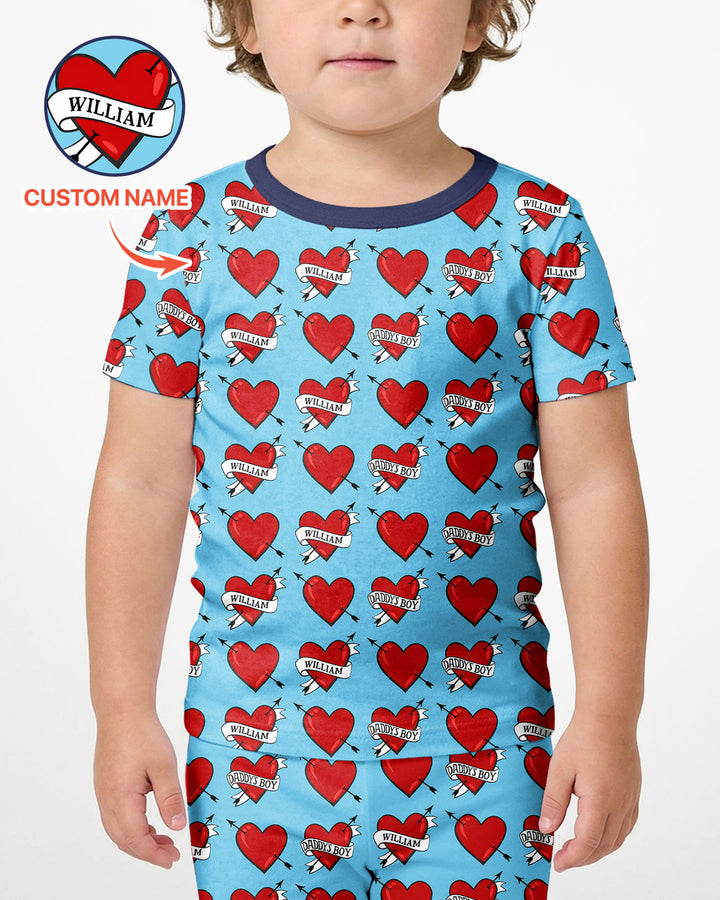 Pijama de bambú de dos piezas de manga corta con pantalón corto, plantilla personalizada