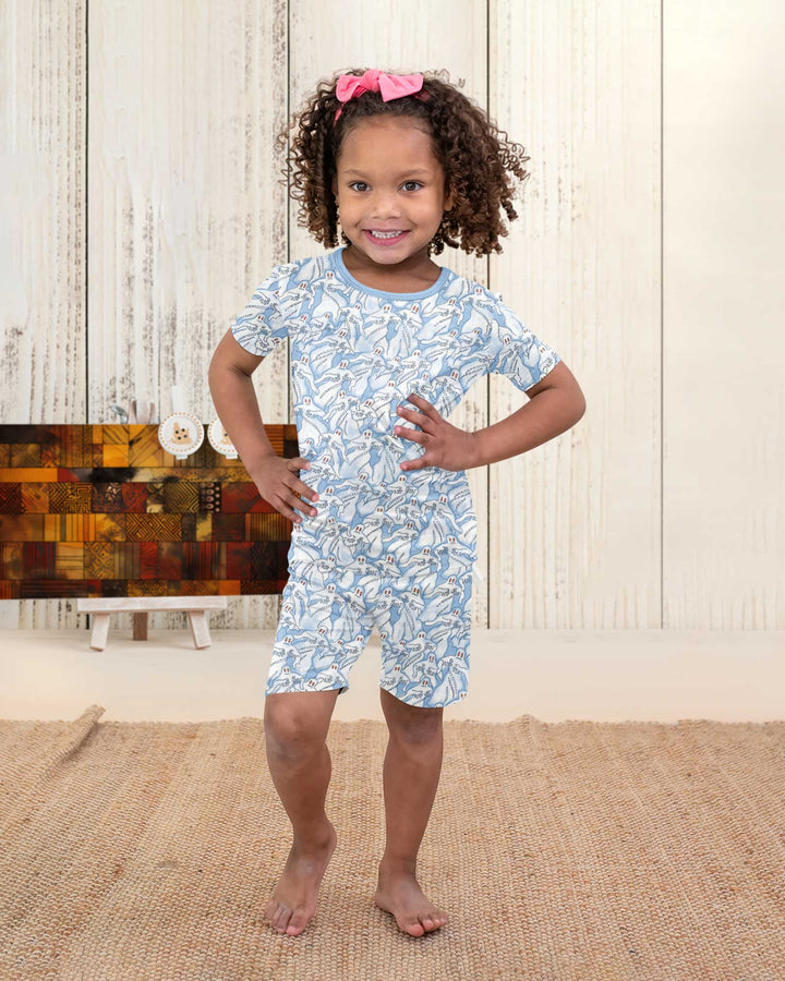 Ghostly Threads Bamboo Two Piece Short Sleeve Shorts Pajama Set