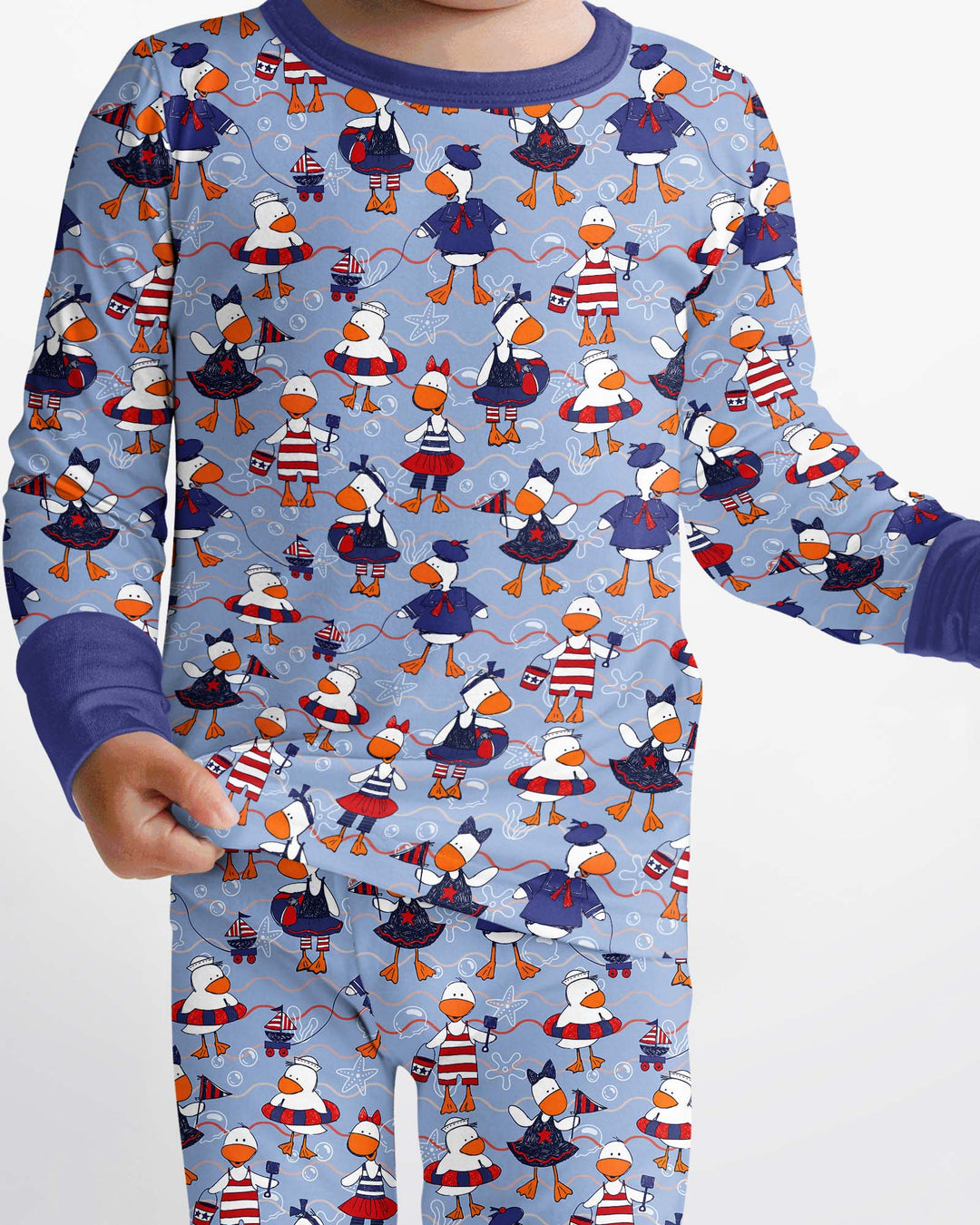 Zweiteiliges Langarm-Pyjama-Set mit Sommerfrüchten