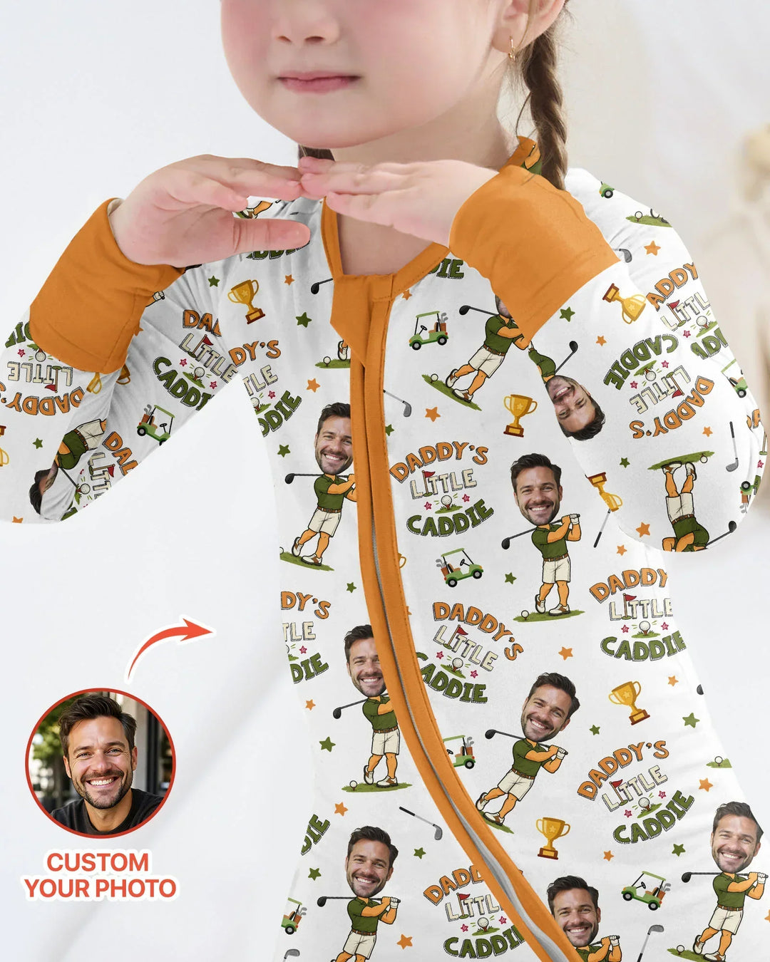 Custom Photo Daddy's Little Caddie Daddy & Me Matching Bamboo Convertible Zippy