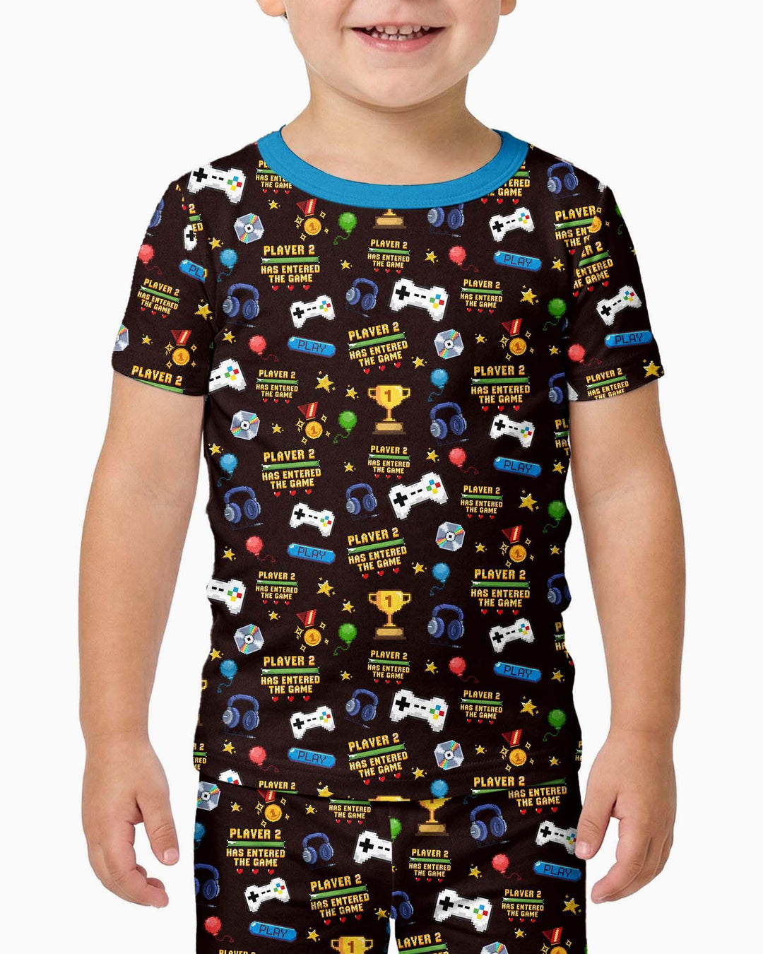 Template Zweiteiliges Pyjama-Set mit kurzen Ärmeln und Shorts
