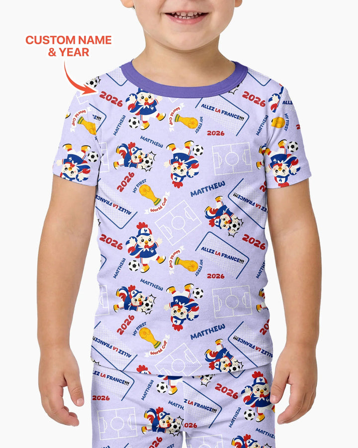 Conjunto de pijama de dos piezas de bambú de manga corta, plantilla personalizada