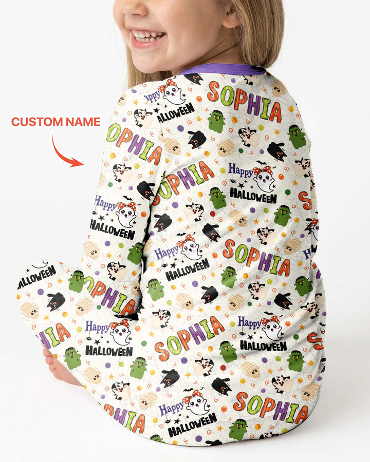 Personalized My First Halloween  Bamboo Two Piece Long Sleeve Pajama Set