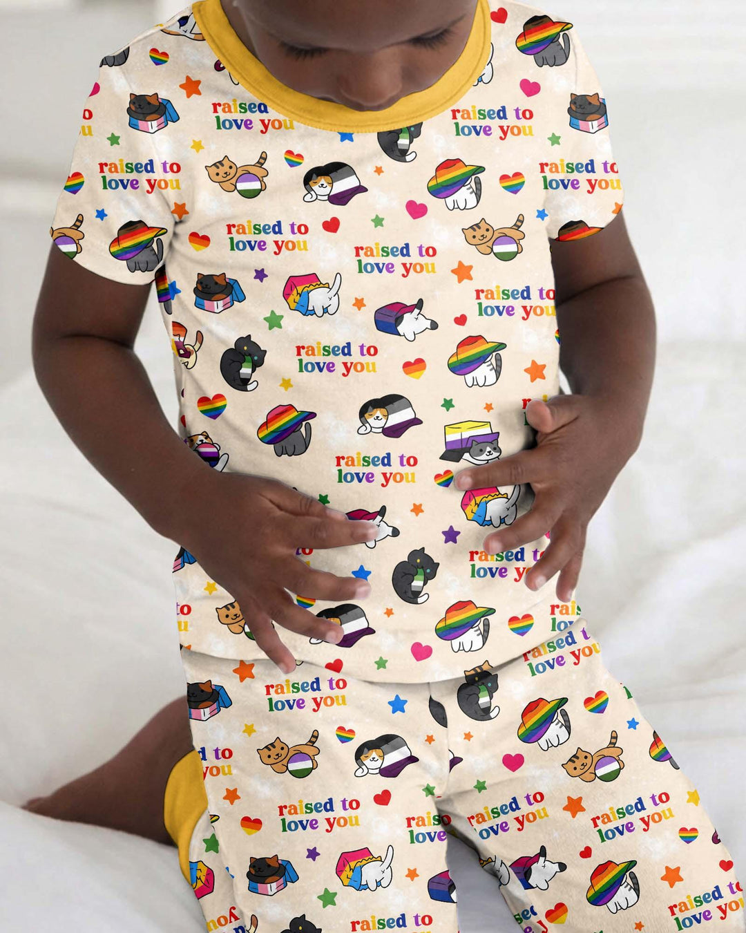 Rainbow Paws Family Matching Bamboo Two Piece Short Sleeve Pajama Set