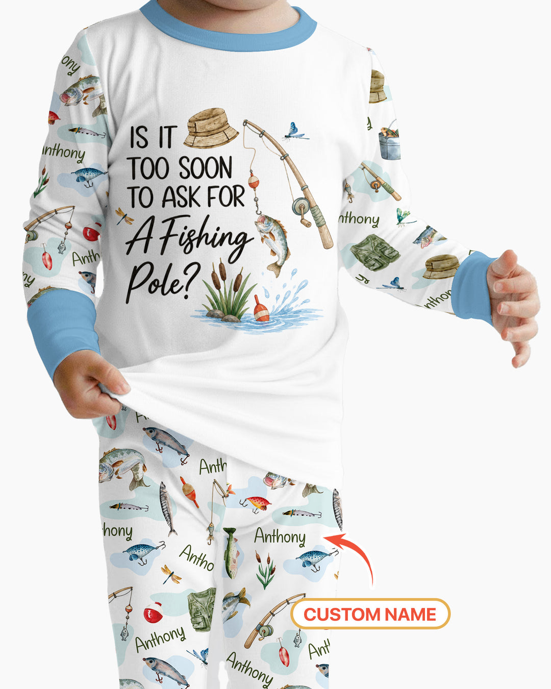 Is It Too Soon To Ask For A Fishing Pole Bamboo Two Piece Long Sleeve Pajama Set