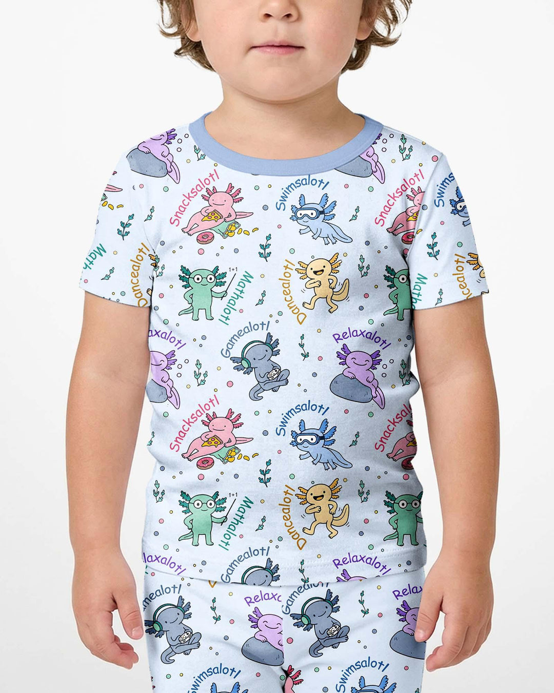 A Lotta Axolotls Bamboo Two Piece Short Sleeve Shorts Pajama Set