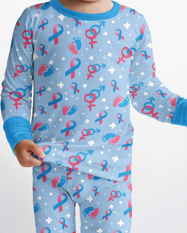 Zweiteiliges Langarm-Pyjama-Set mit Sommerfrüchten