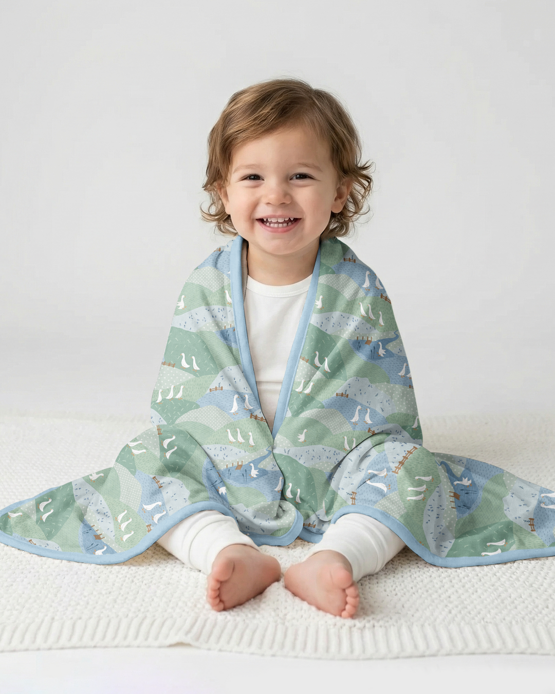 Wandering Geese Family Matching Bamboo Blanket
