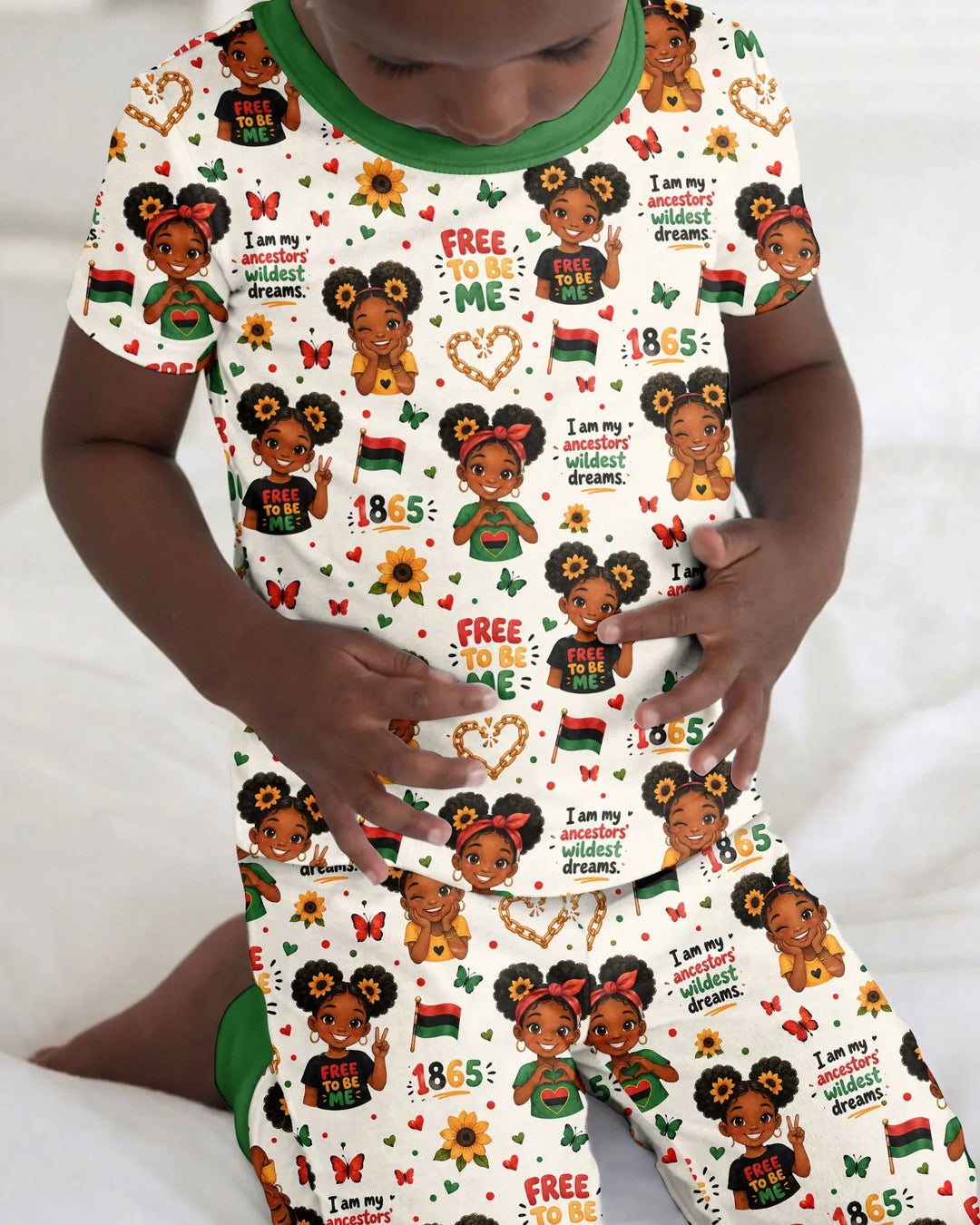 Zweiteiliges, kurzärmliges Pyjama-Set mit Marienkäfern
