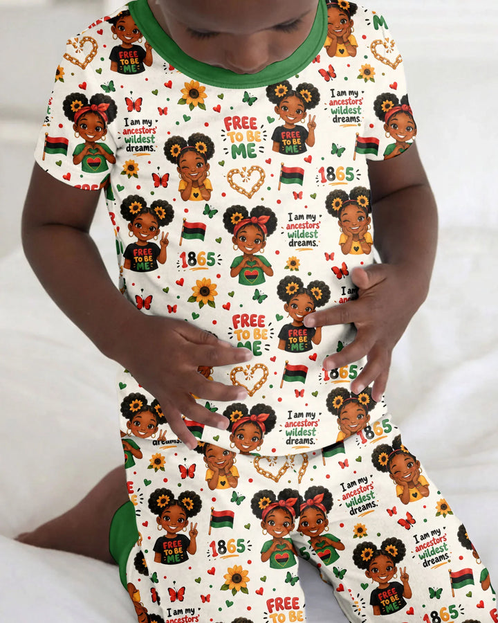 Zweiteiliges, kurzärmliges Pyjama-Set mit Marienkäfern