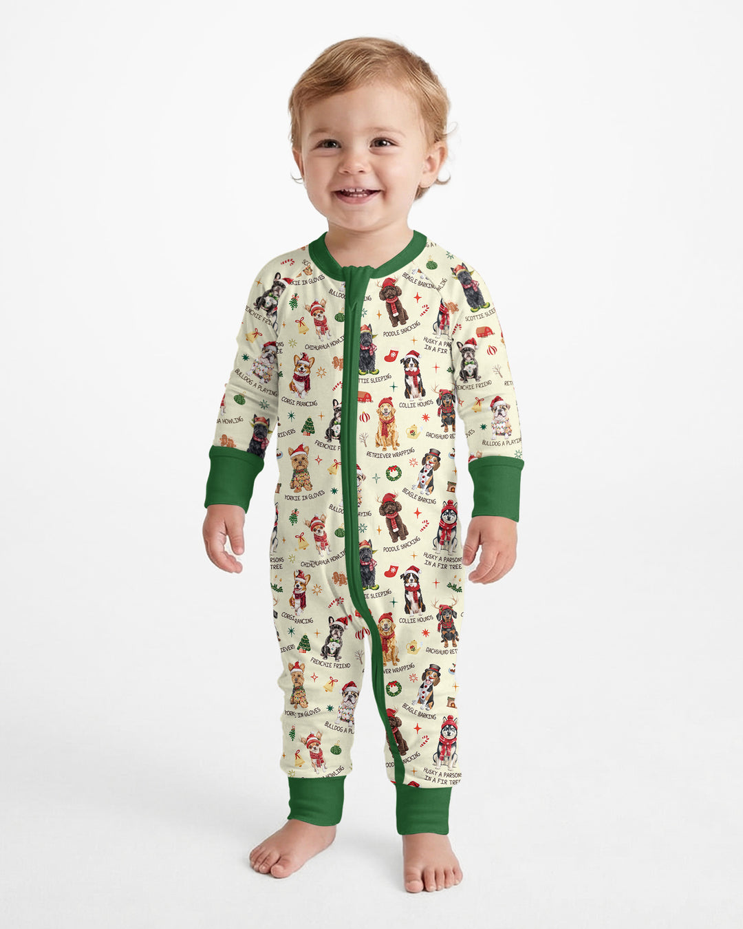Retro 12 Dogs of Christmas Bamboo Convertible Zippy