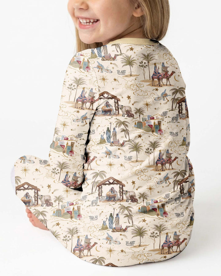Silent Night Nativity Bamboo Two Piece Long Sleeve Pajama Set