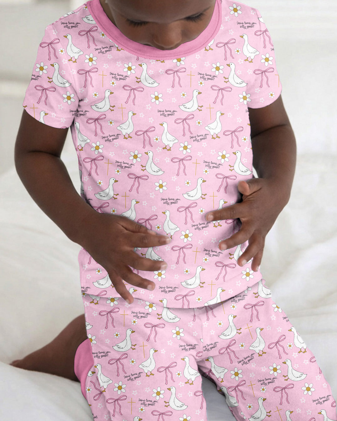Conjunto de pijama de dos piezas de manga corta de bambú
