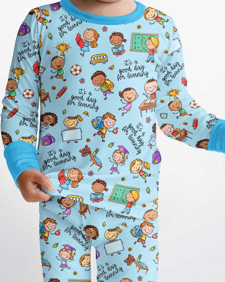 Little Learners Adventure Bamboo Two Piece Long Sleeve Pajama Set