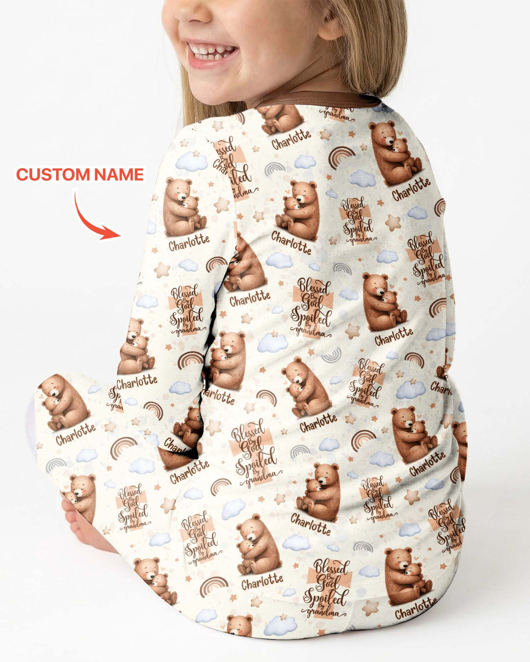 Conjunto de pijama de dos piezas de bambú con mangas largas, plantilla PERSONALIZADA