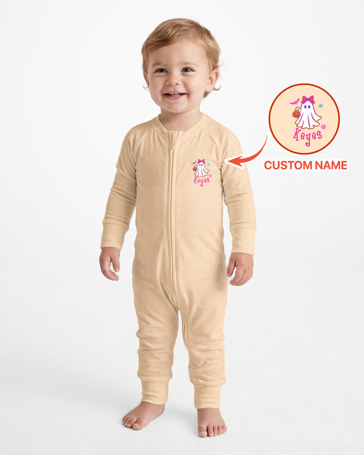 Personalized Coquette Ghost Halloween Bamboo Convertible Zippy