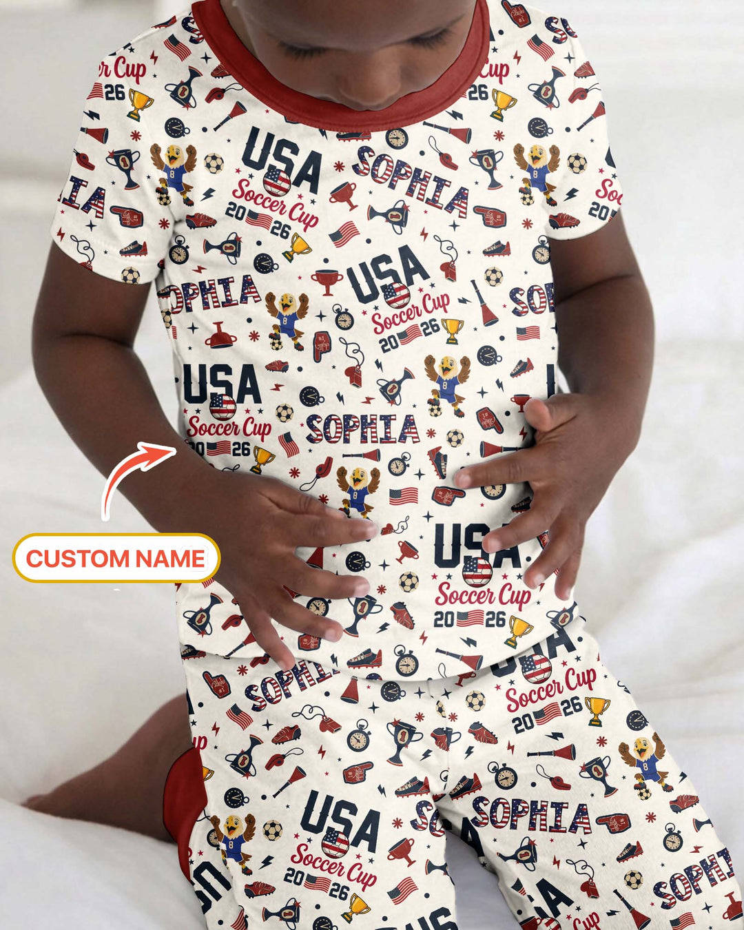 My First Soccer Cup 2026 Bamboo Two Piece Short Sleeve Pajama Set
