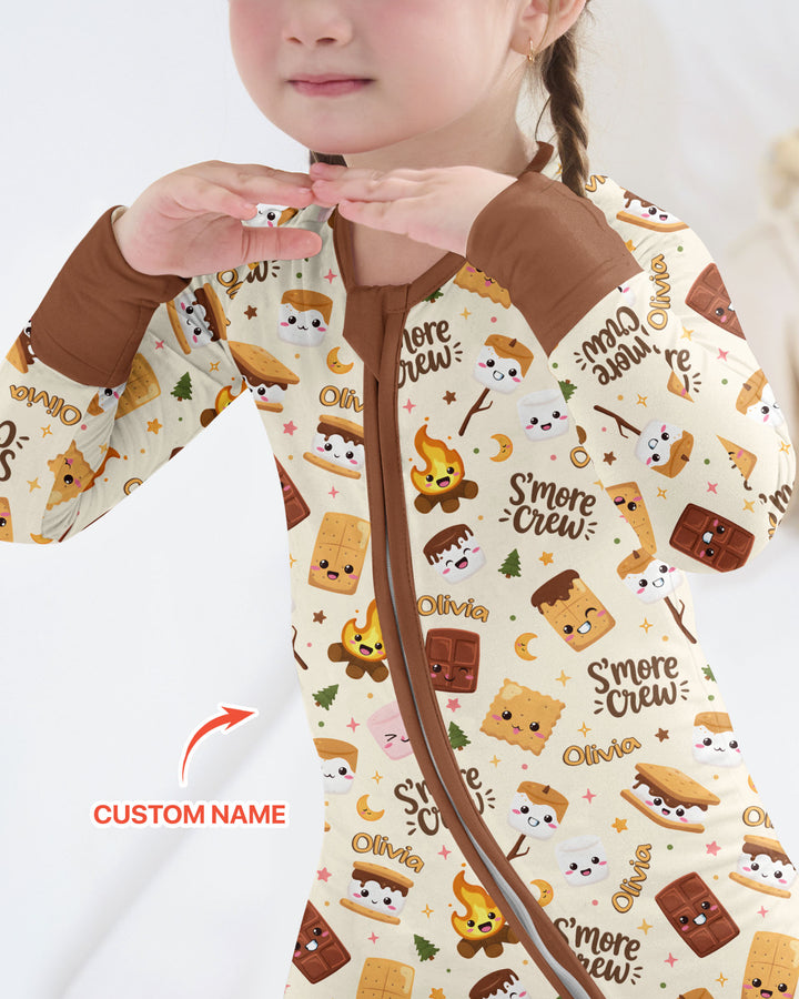 Custom Name Kawaii S'more Crew Family Matching Bamboo Convertible Zippy