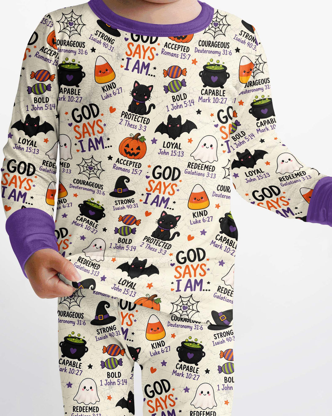 Halloween God Says I Am Bamboo Two Piece Long Sleeve Pajama Set