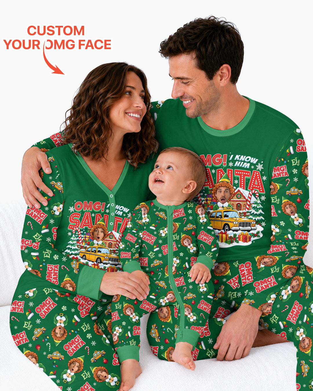 Custom Image OMG Santa Bamboo Women Pajama Set