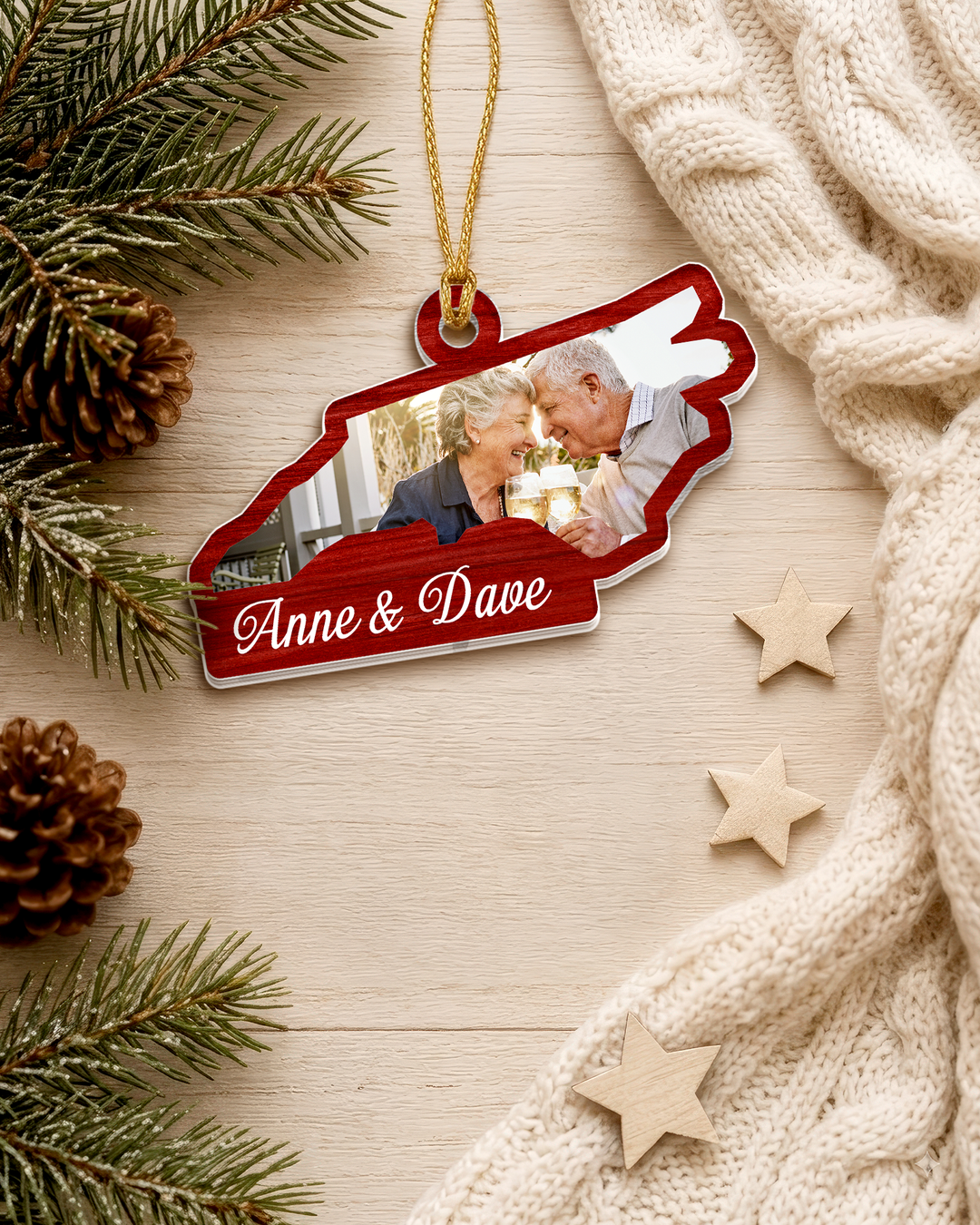 State Photo Frame Acrylic Ornament