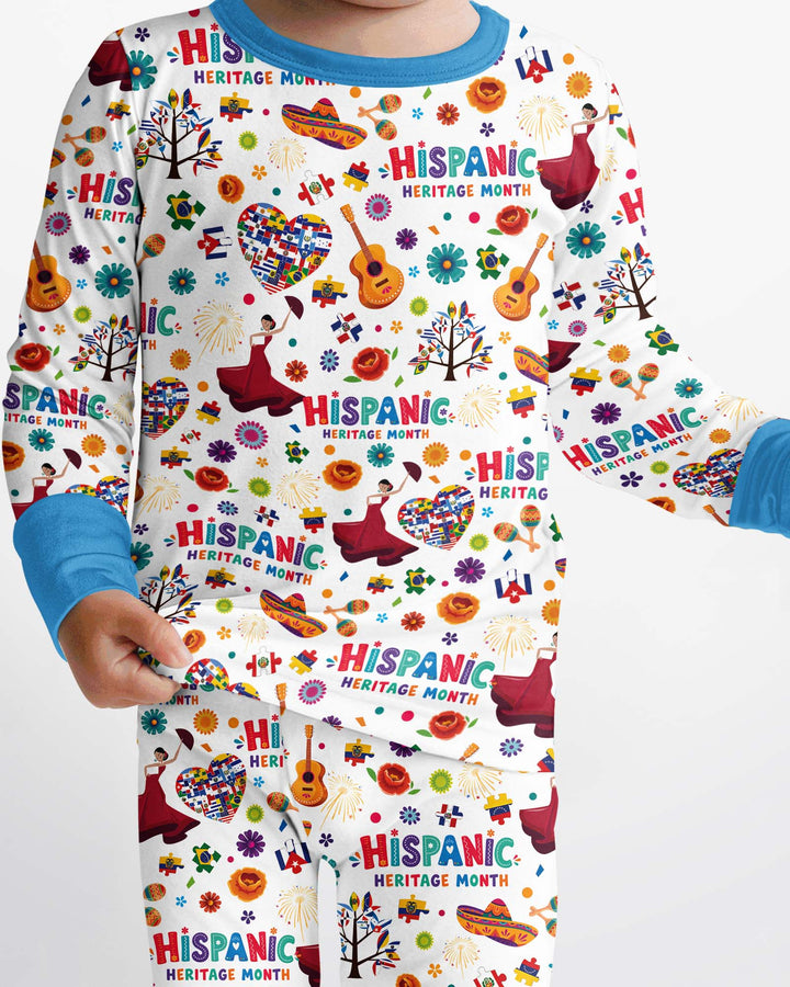Fiesta Hispanic Heritage Month Bamboo Two Piece Long Sleeve Pajama Set