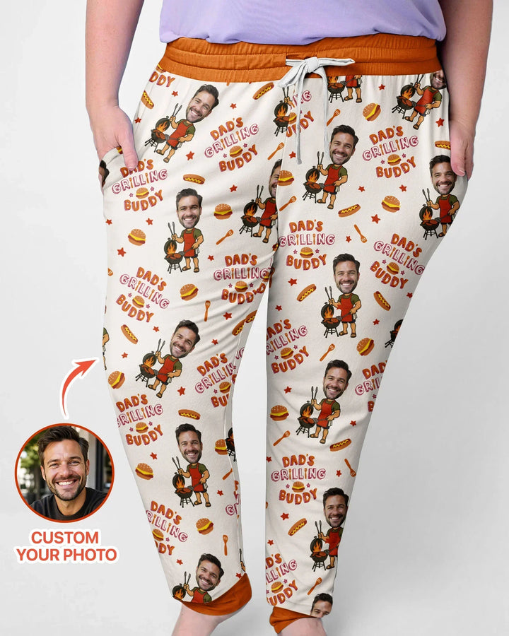 Custom Photo Dad's Grilling Buddy Family Matching Bamboo Women Pajama Set