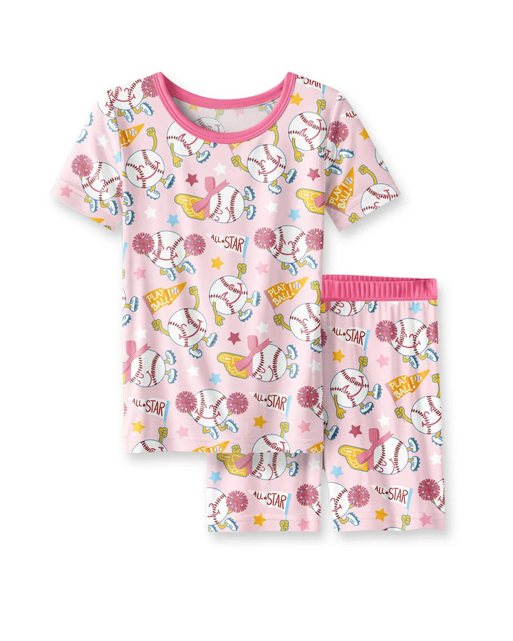Template Zweiteiliges Pyjama-Set mit kurzen Ärmeln und Shorts